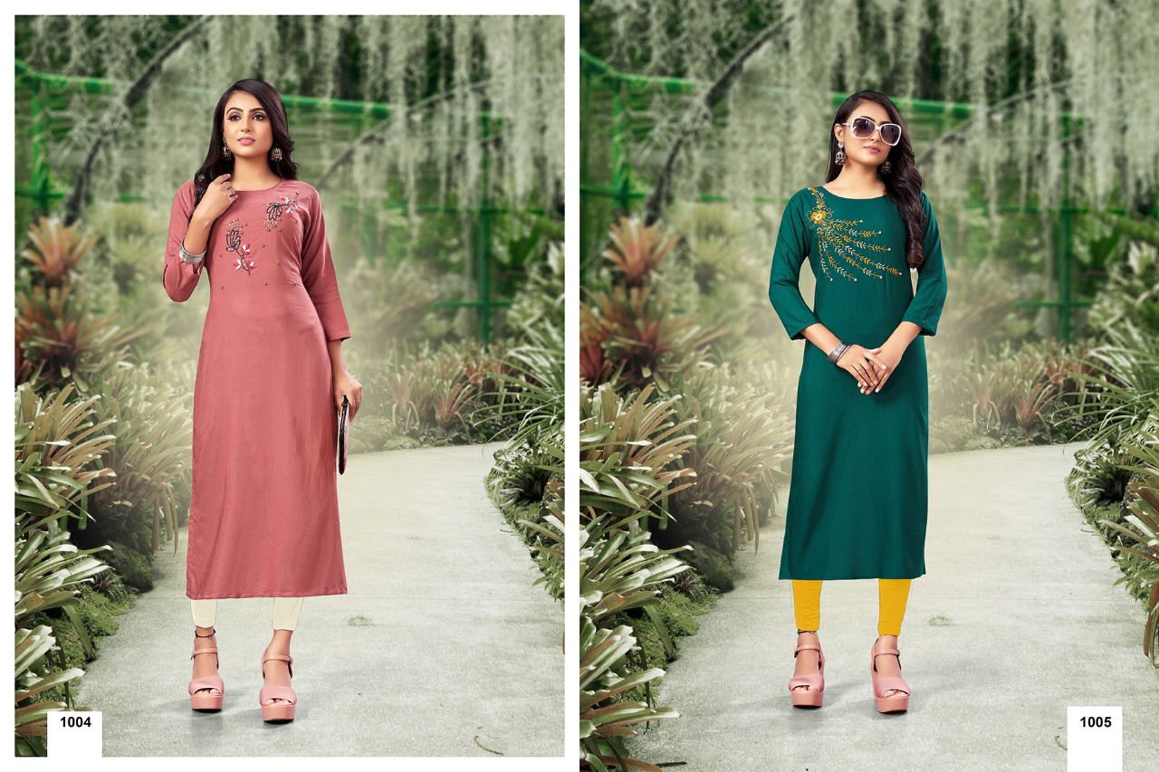 Jinesh nx Nazakat New Designer Embroidery Wholesale Kurti Collection